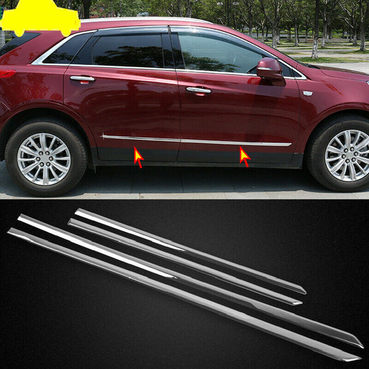 for Cadillac XT5 2016-21 Chrome ABS Side Door Body Molding Strip Cover Trim Kit