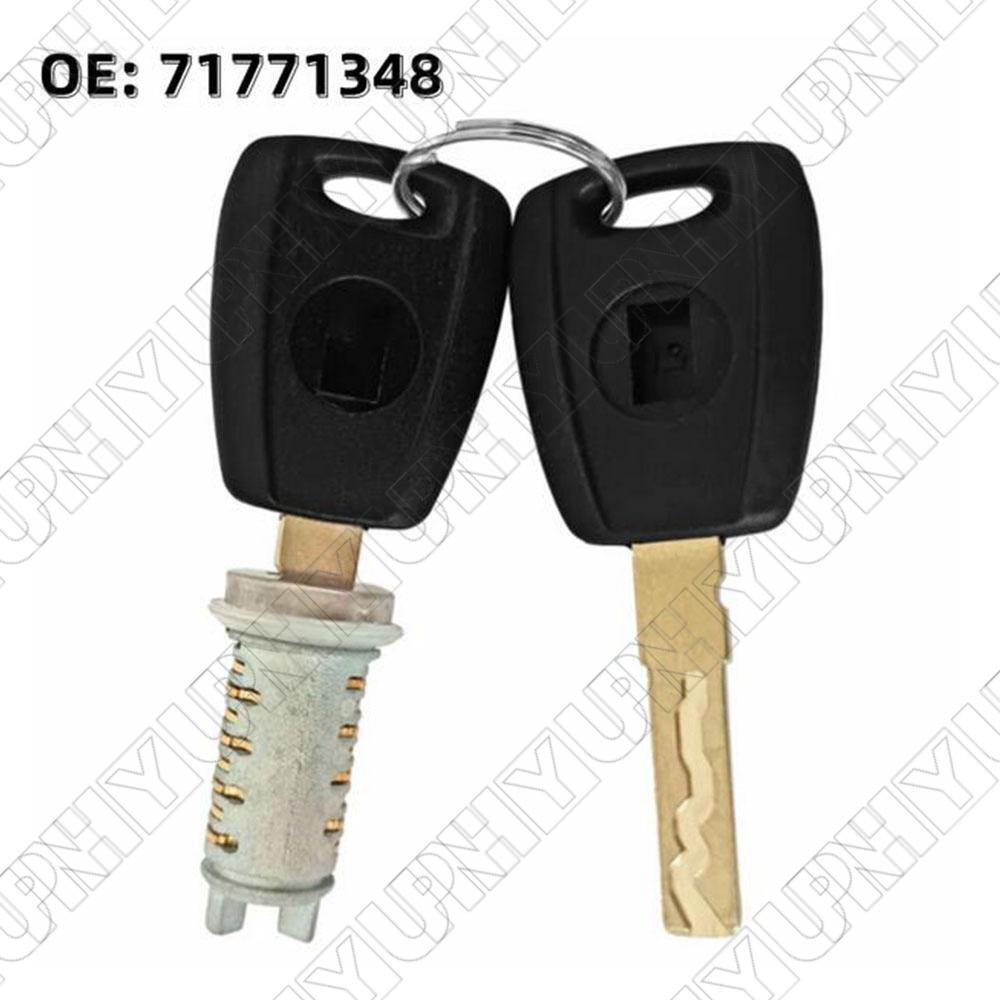71771348 Door Lock Barrel Cylinder w 2 Keys for Fiat 500 Doblo Cargo Punto Panda