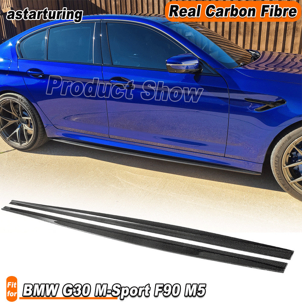 REAL Carbon Side Skirt Extension Lips for BMW G30 540i M-Sport F90 M5 2017-2019