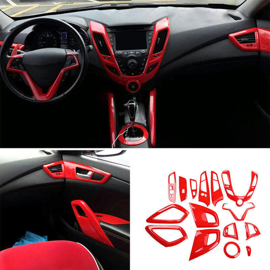 for Hyundai for Veloster 2012-2017 Red ABS Car Interior Accessories Full Set Trim B n