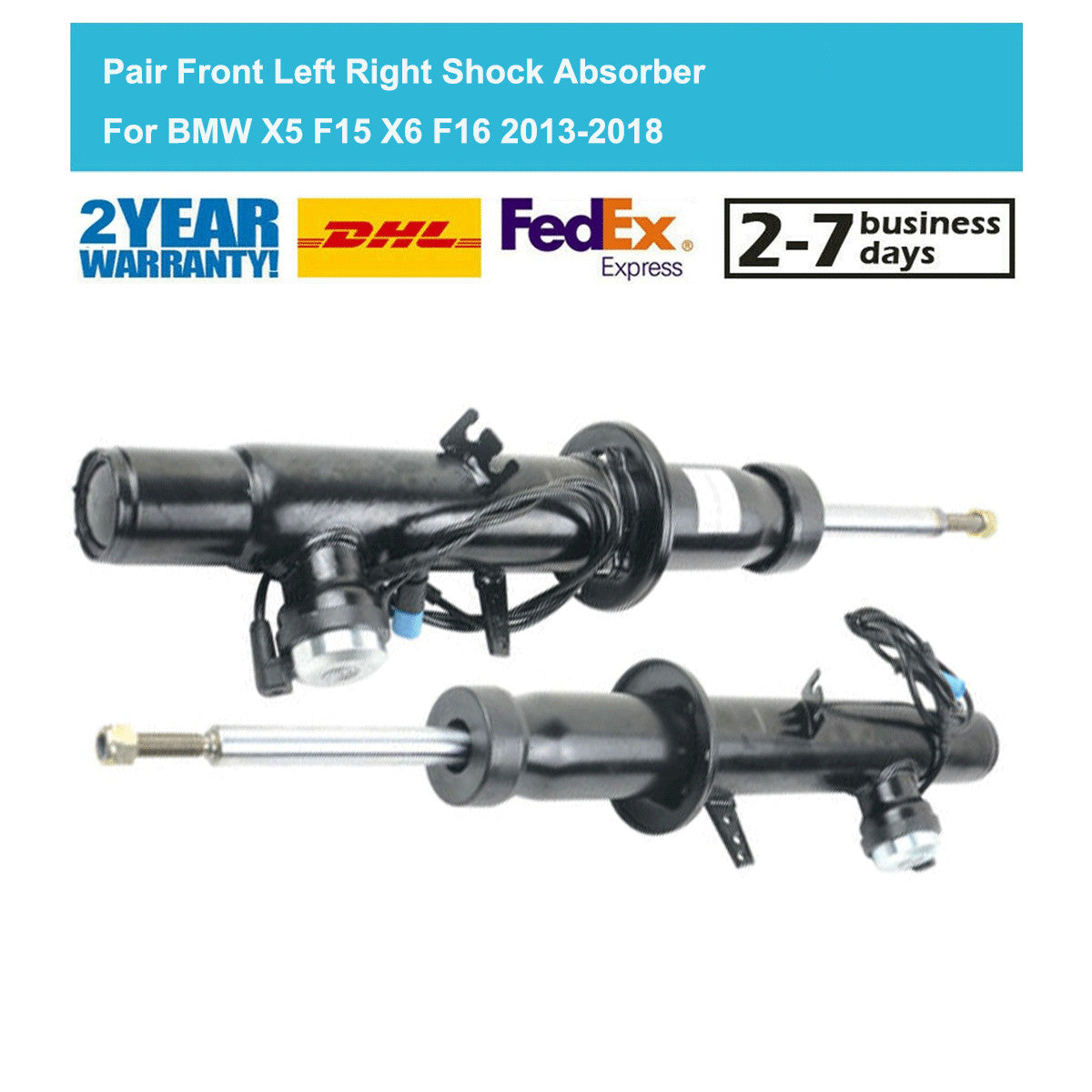 Pair Front Gas Shock Absorbers VDC for BMW X5 X6 X5M X6M F15 F16 F85 2013-2018