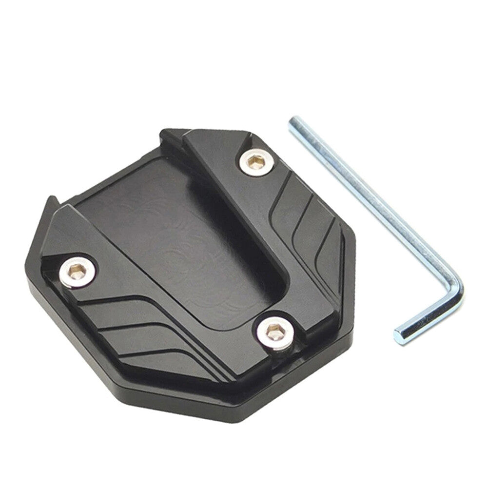 Motorcycle Bikes Kickstand Extender Foot Side Stand Extension Pad Black Plate