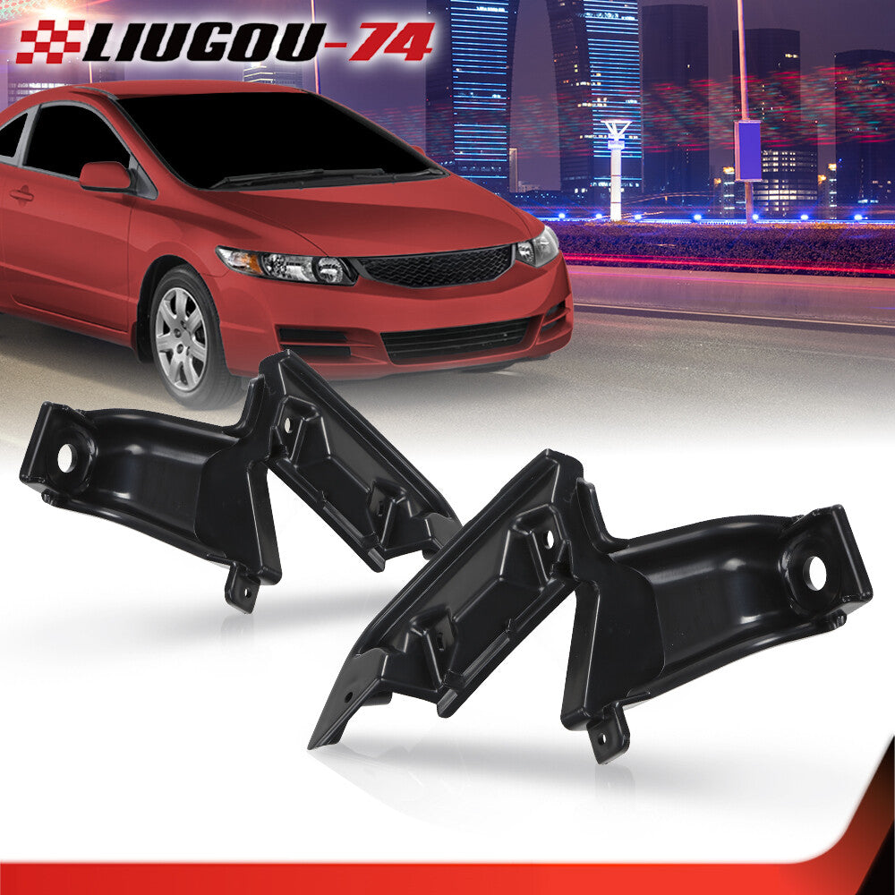 Fits 09 - 11 for Honda for Civic Coupe Front Grille Mounting Bracket Support LH Right Grip Kit - v