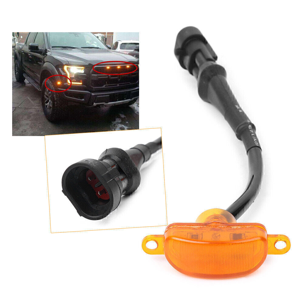 Front Upper Grill Grilles Amber LED Light for Ford F150/F-150 Grille 2004-2017