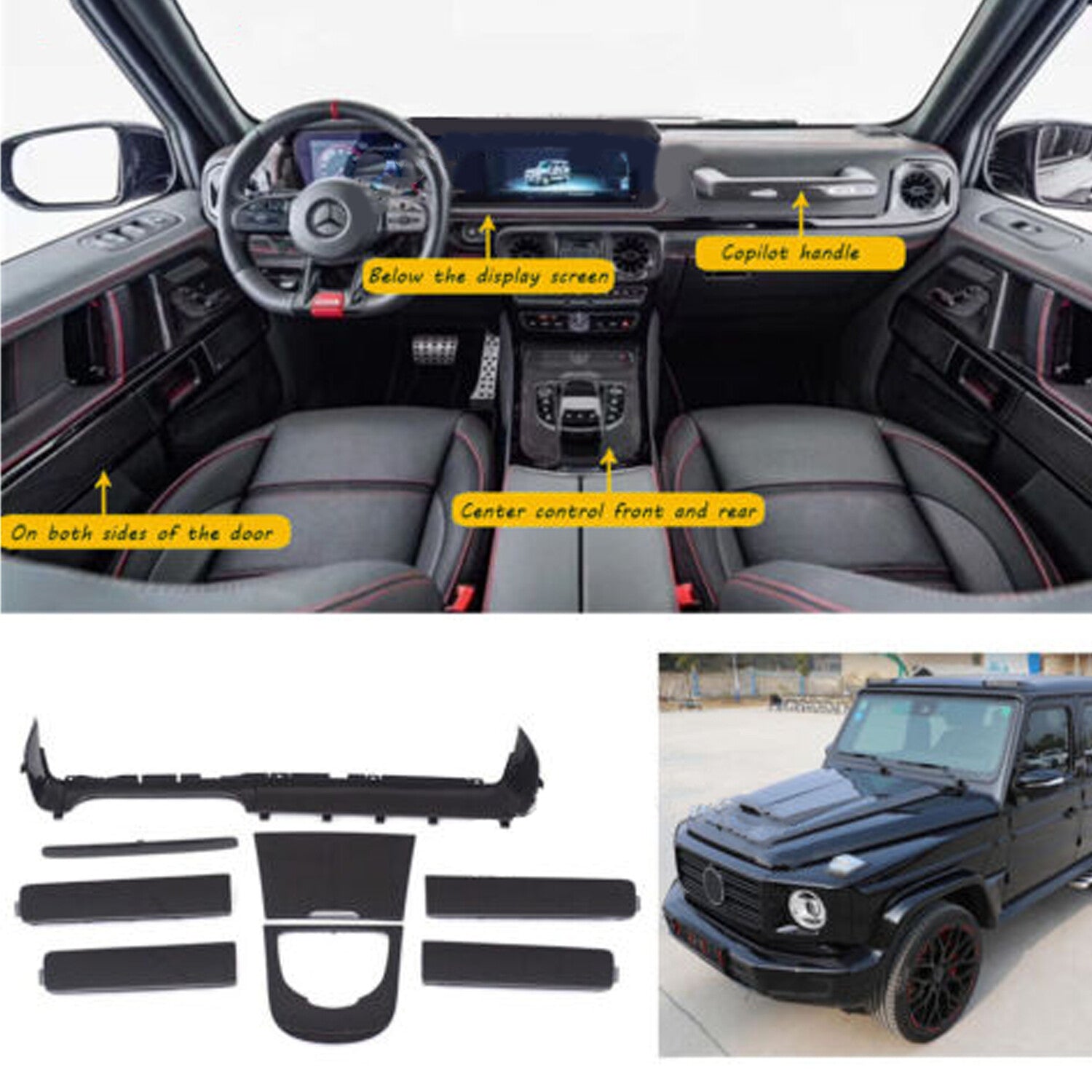 Replace Real Carbon Fiber Interior Console Trim For 18-21 for Benz W464 G63 G65 G550