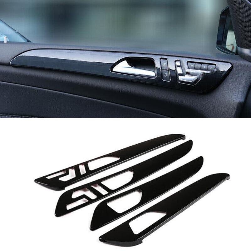 Bright Black Inner Door Panel Cover Trim 4PCS Fit for Benz ML GL 2012-2015 2016 n