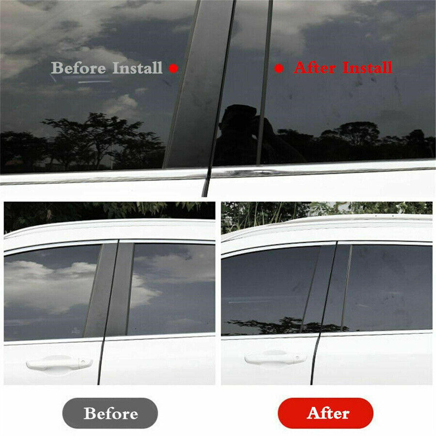 6 Pcs Auto Door Trim Pillar Posts Gloss Black Cover For 2005-2010 for Honda Odyssey