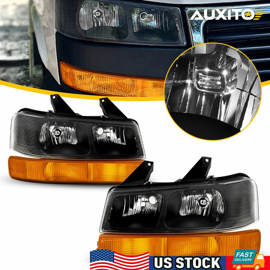 Pair Headlight Headlamp Assembly For 2003-2024 for Express/ for GMC Savana B v