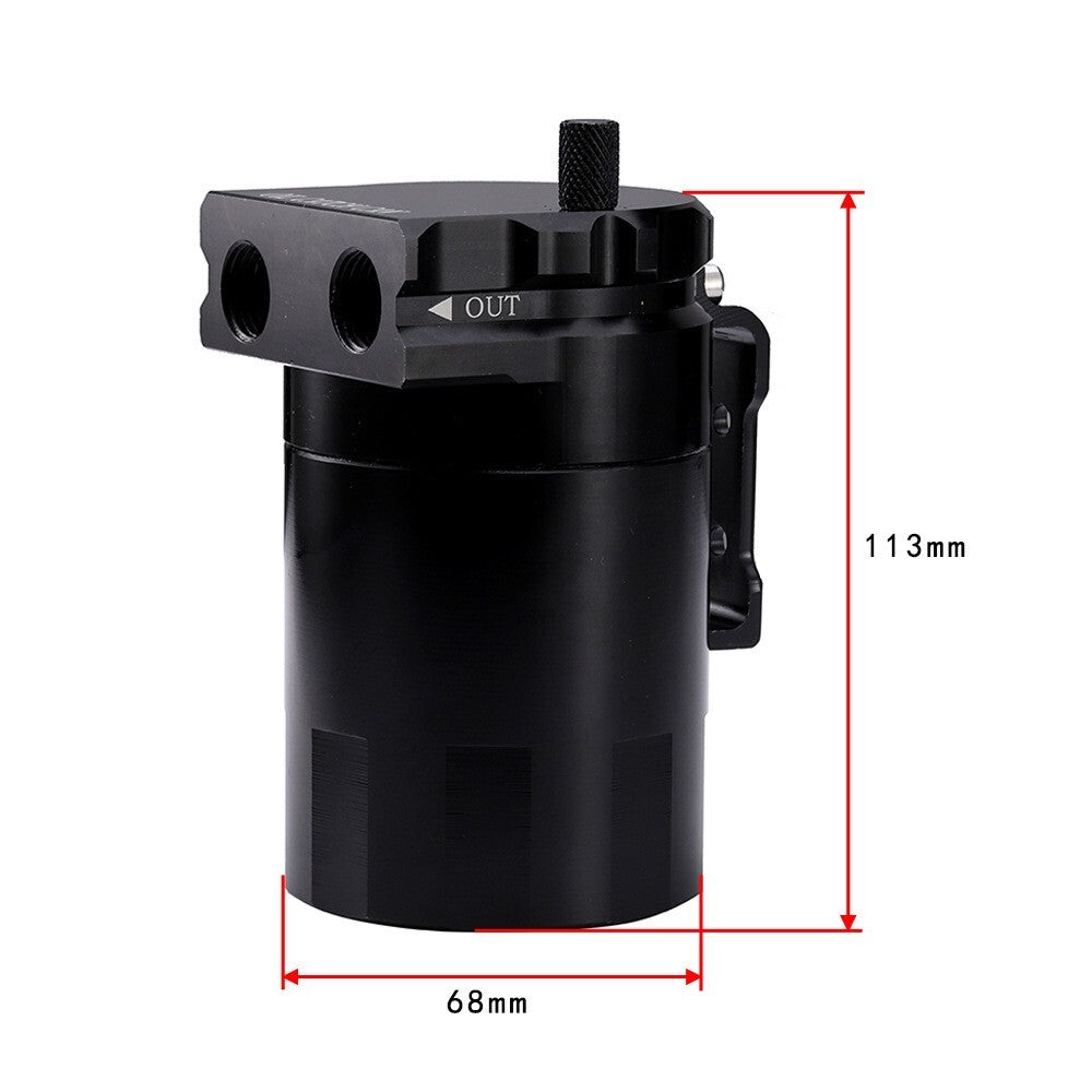BLACK Universal Aluminum Oil Can Kit Reservoir Baffled Tank Breather Filter New
