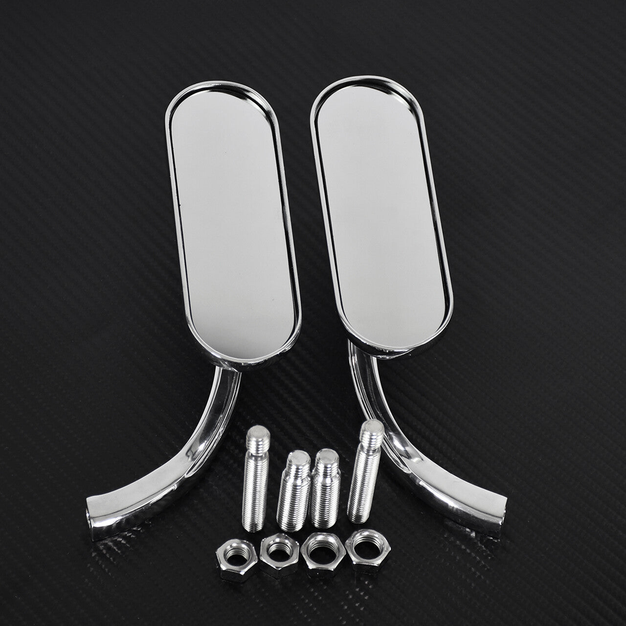 Motorcycle for Mini Oval Rearview Mirror Chrome Fit for Harley Sportster XL Softail