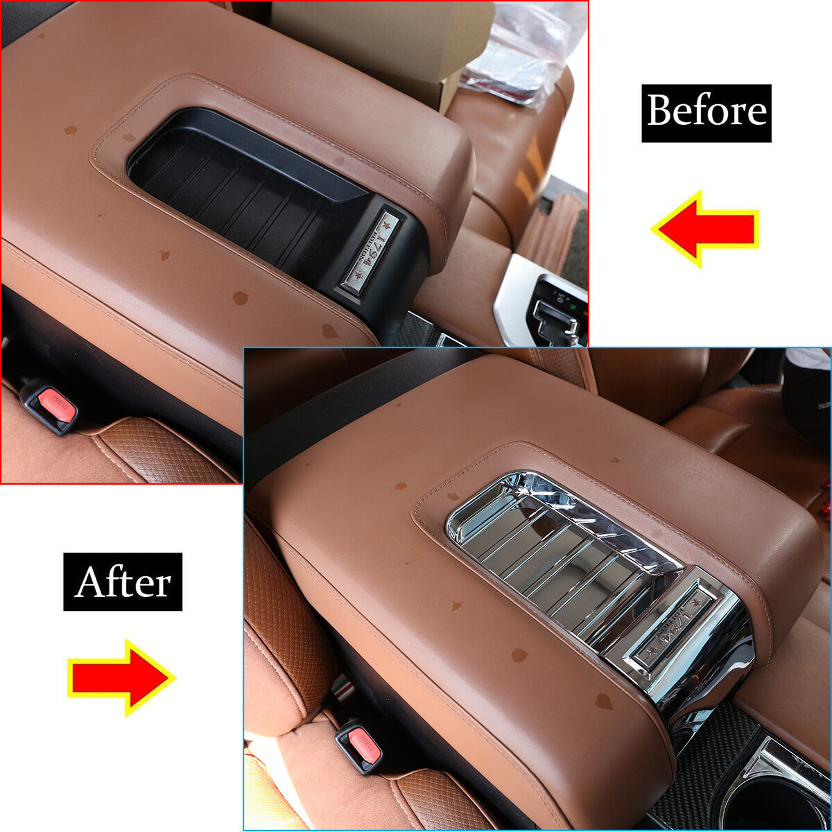 Chrome interior armrest box cover trim for Tenderra 2014-2020 ABS n