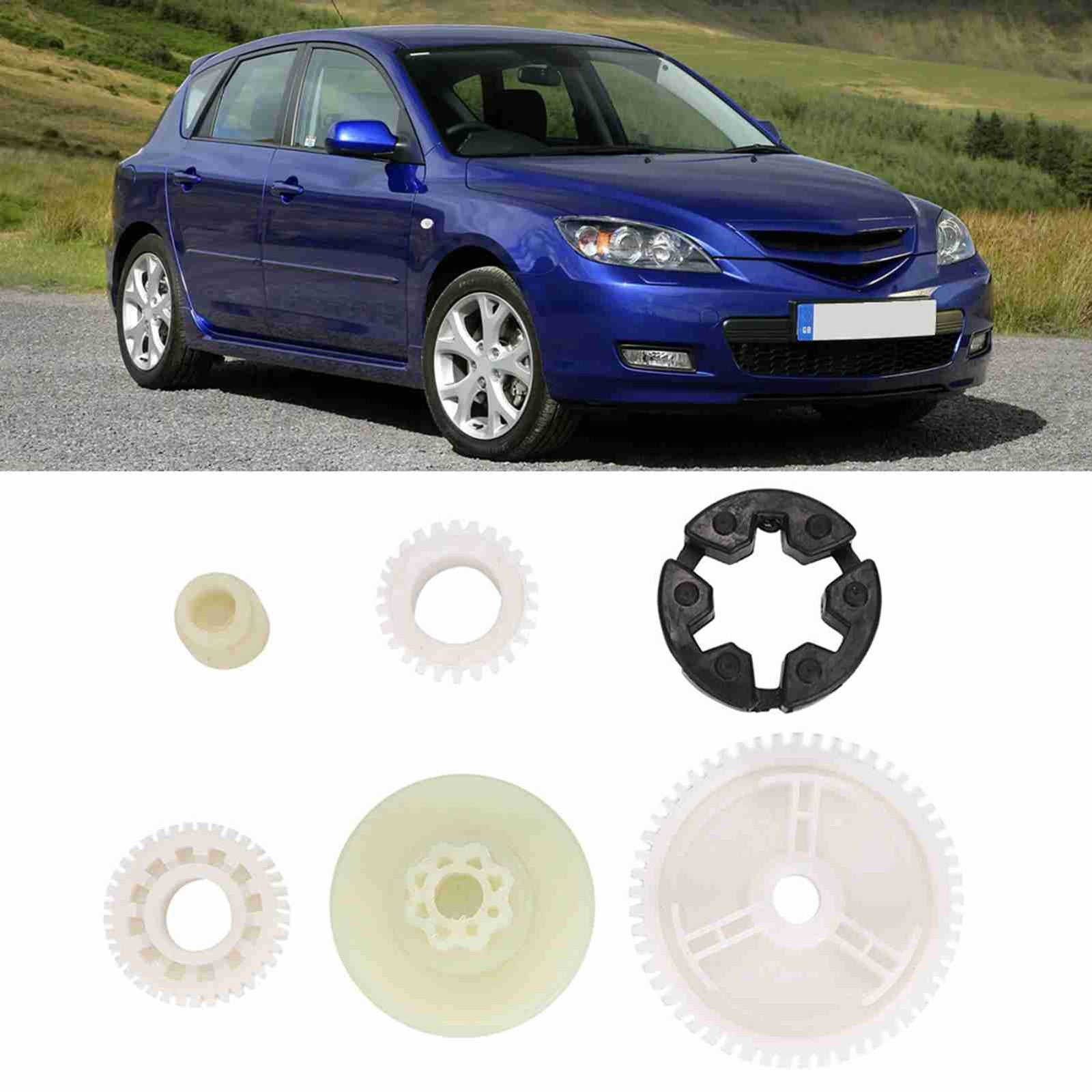 6Pcs Car Window Glasses Motor Gear Replacement Kit ABS Material for Mazda Q