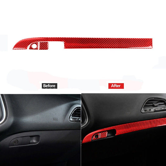 Red Carbon Fiber for Co -pilot Storage Cover Trim for Dodge for Challenger 2015-2020 New n