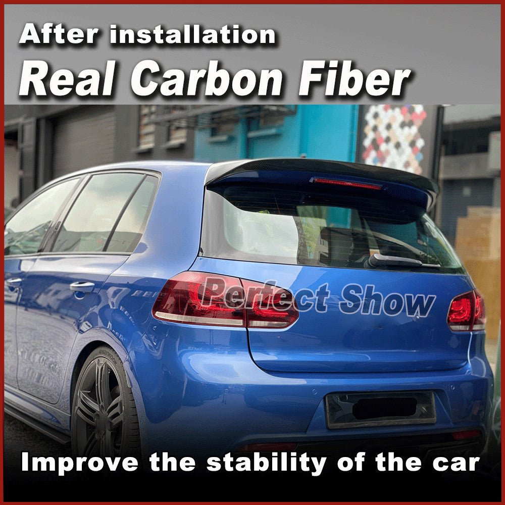 For Volkswagon for VW for Golf 6 MK6 2010-13 REAL Carbon Rear Roof Spoiler Top Wing Lip