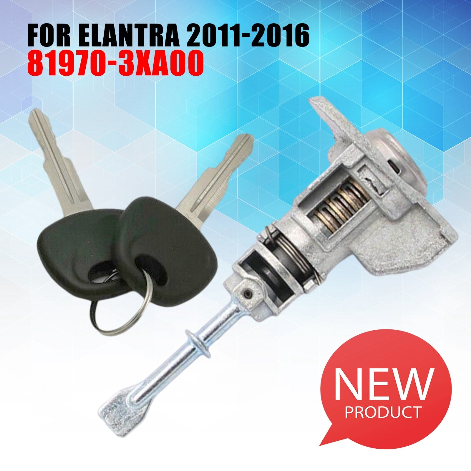 Door lock cylinder FL, driver's side with 2 keys, suitable for Elantra 2011-2016 81970-3XA00 AT