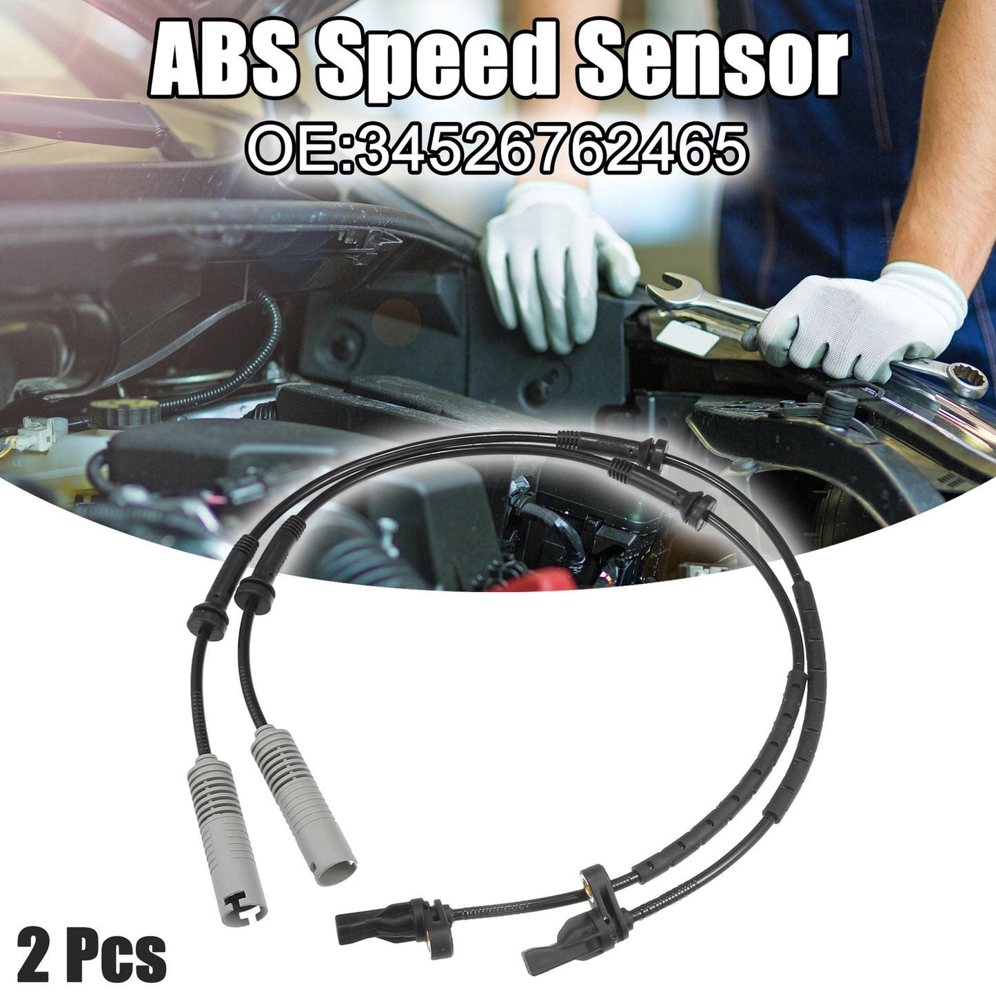 2 Pcs Front Left Right Car ABS Sensor for BMW 325i 2001-2013 No.34526762465