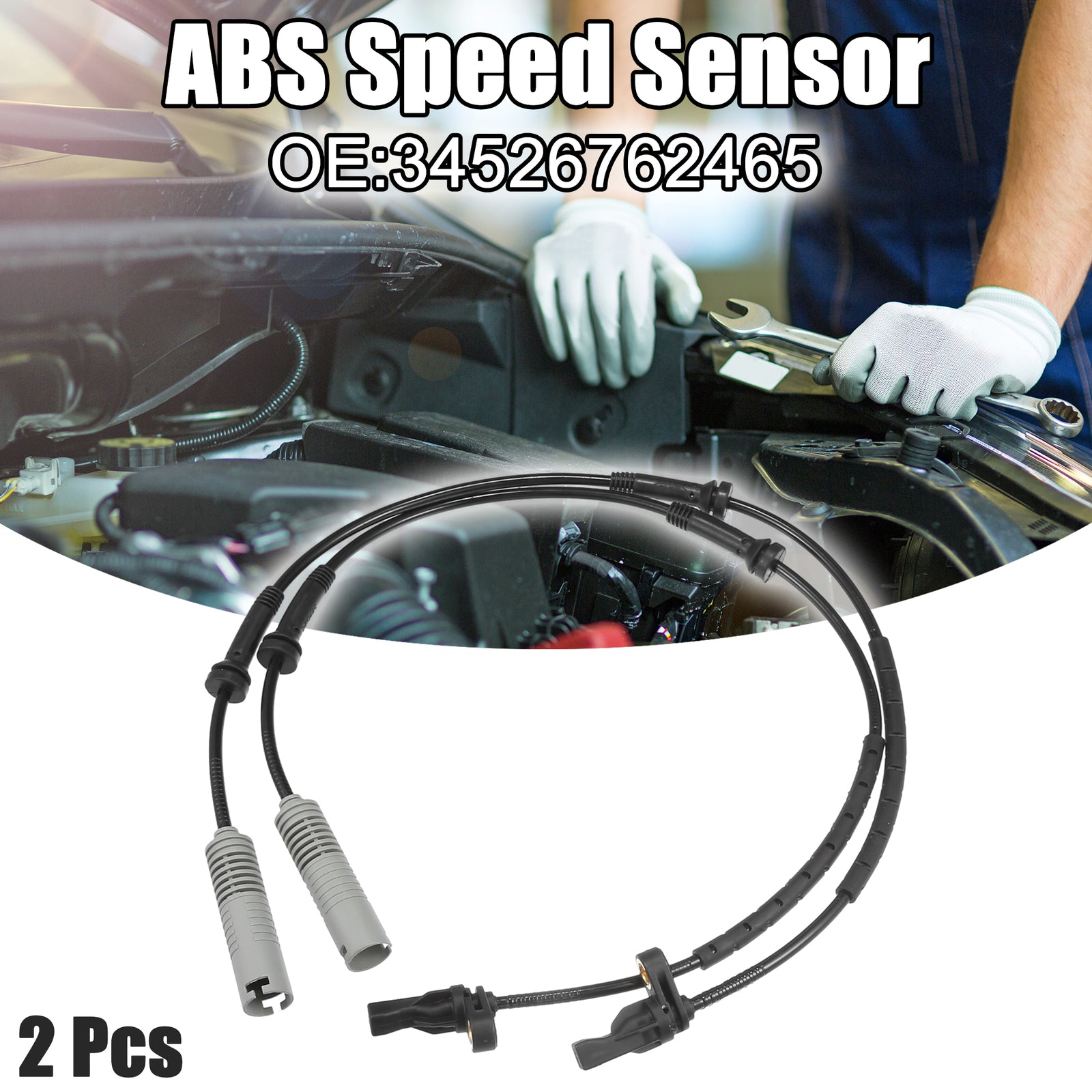 2 Pcs Front Left Right Car ABS Sensor for BMW 325i 2001-2013 No.34526762465