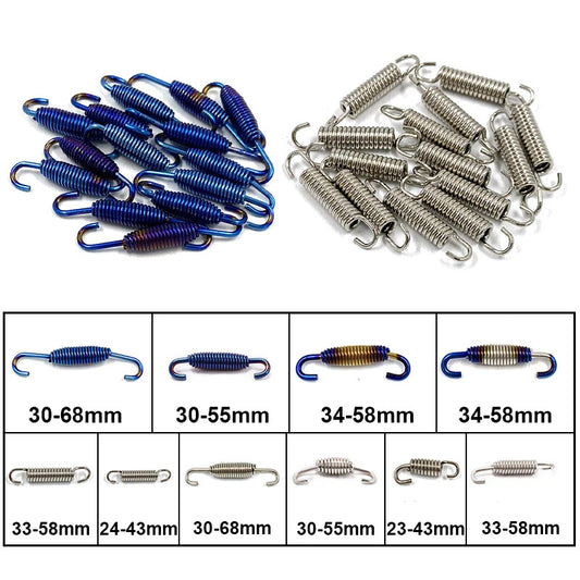 Universal Motorcycle Exhaust Springs Front/Mid Pipe Connector Hooks Replacement