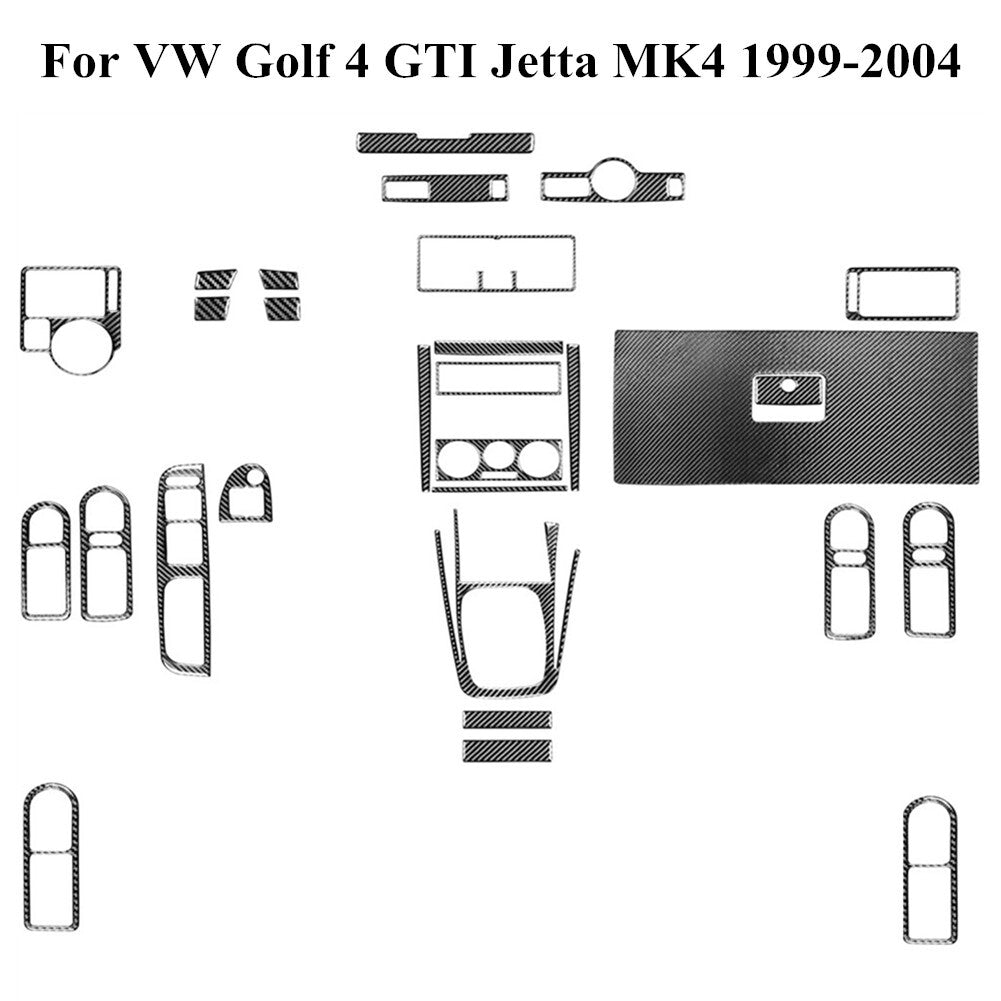 Carbon Fiber Full Sets Cover Trim Kit for VW for Golf 4 GTI for Jetta MK4 1999-2004