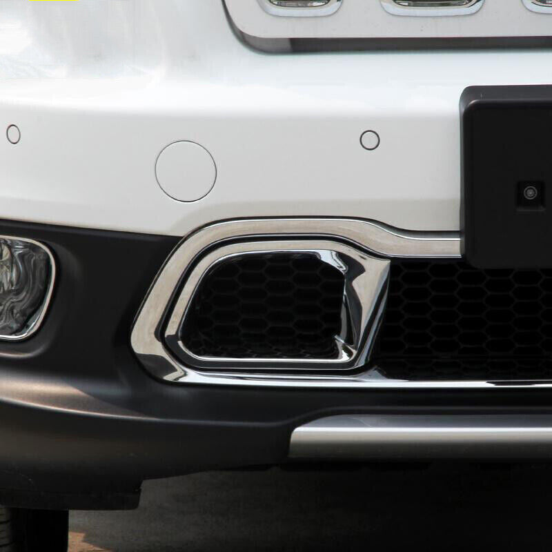 for Jeep Cherokee 2014-2018 Chrome Front Bumper Grill Grille Air Outlet Trim 2P