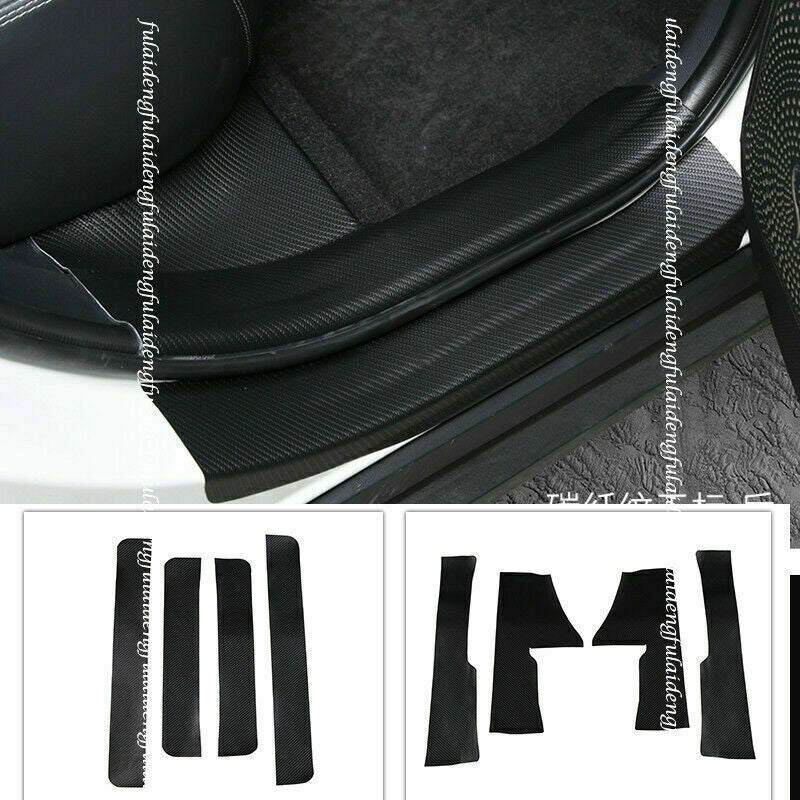 for Toyota RAV4 2019-2023 Leather PU Door Sill Scuff Plate Guard Mouldings Trims