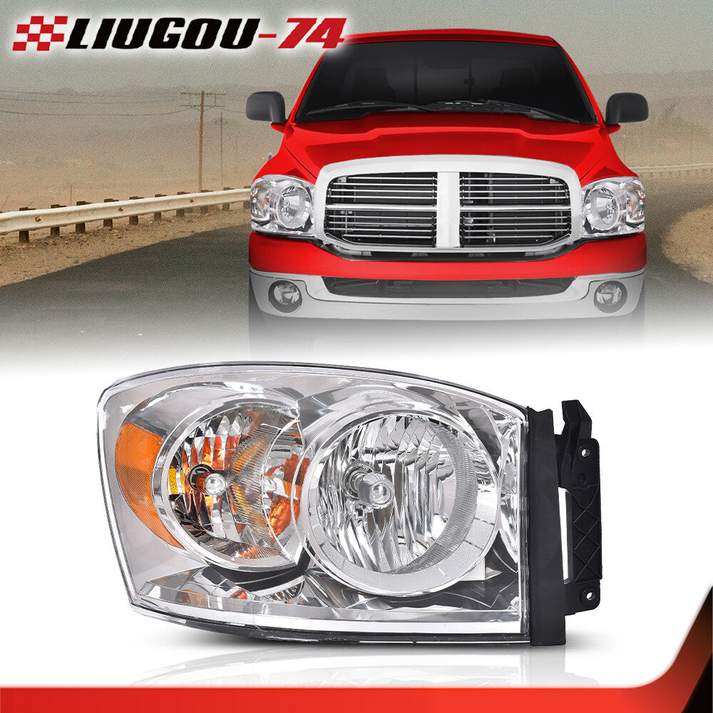 Suitable for the 2008-2009 for Dodge for Ram 1500 2500 3500 front headlight chrome alloy right passenger side- v