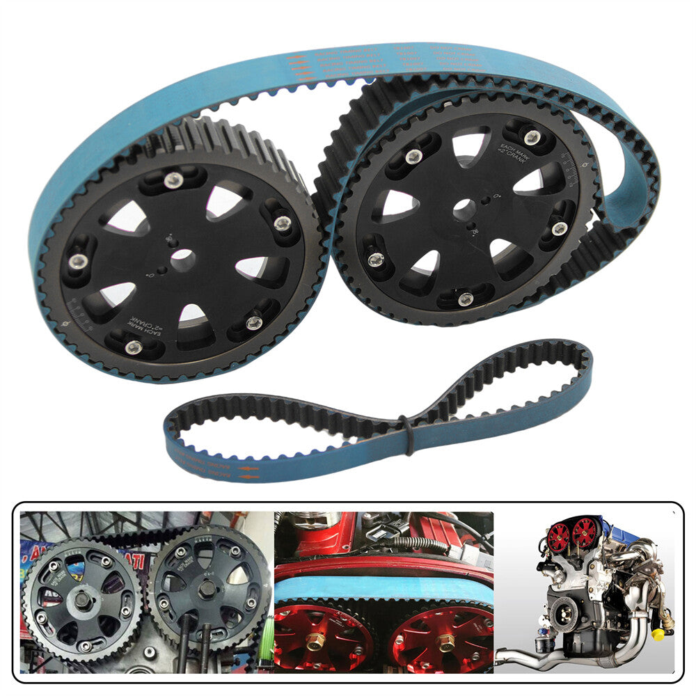 Cam Gear For Lancer EVO 1-9 Eclipse 4G63 Black + Racing Timing Belt + Balance
