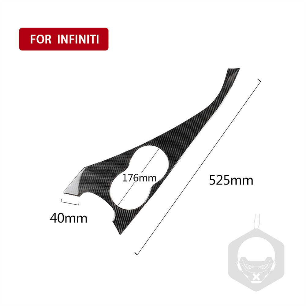 Carbon Fiber Water Cup Holder Panel Trim Cover Fit for Infiniti Q50 Q60 2014-22