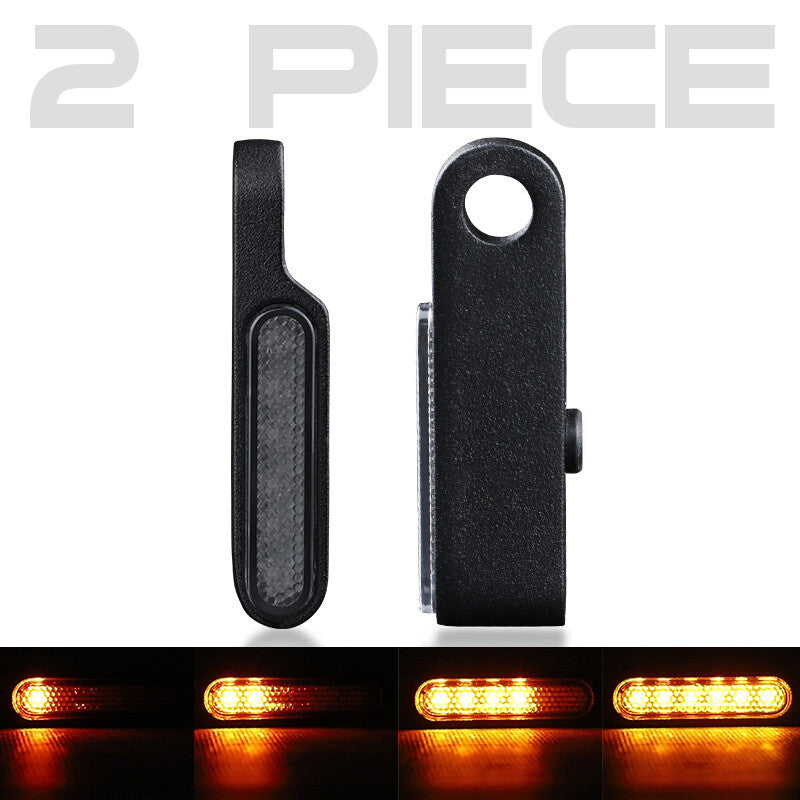 2X Black Motorcycle LED for Mini Turn Signals Indicator Amber Flowing Blinker Light