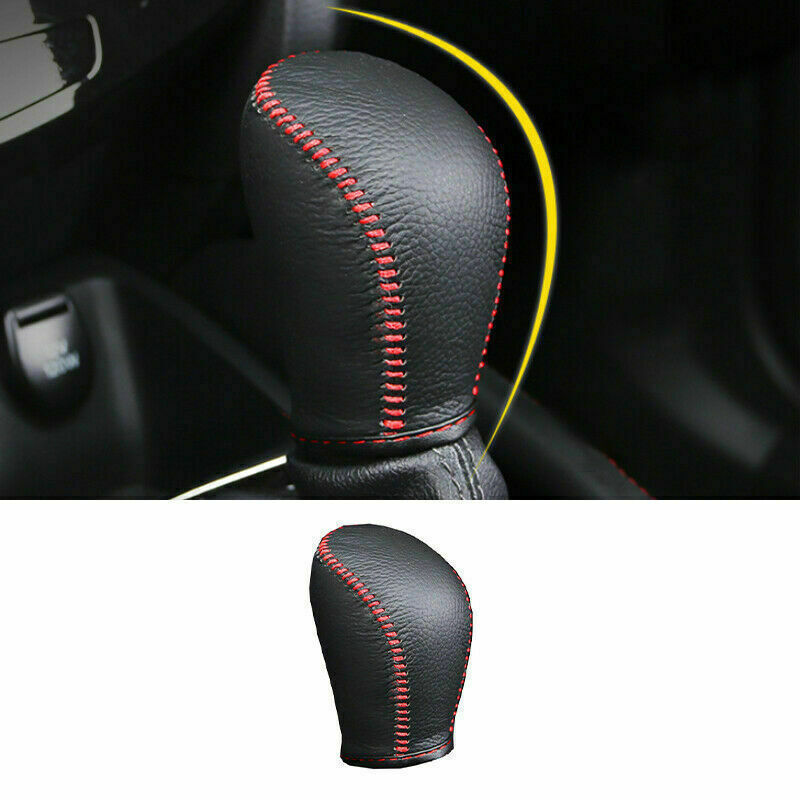for Nissan Rogue Sport 2017-2021 PU Black Gear Shift Shifter Knob Cap Cover