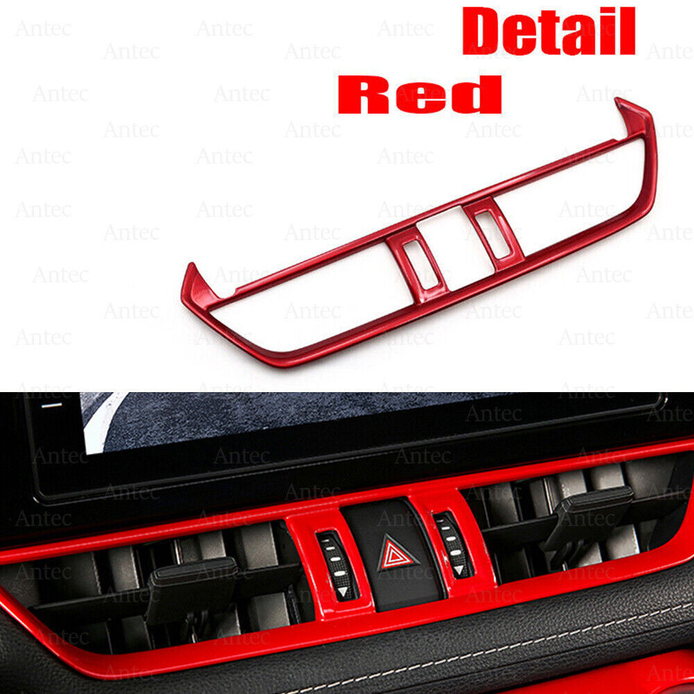 Red Car Central Console Air Outlet Vent Frame Trim ABS For 2019-2023 for Toyota RAV4