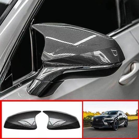 for Lexus NX RX 2015-24 Carbon Fiber Side Ox Horn Rearview Mirror Cover Cap Trim