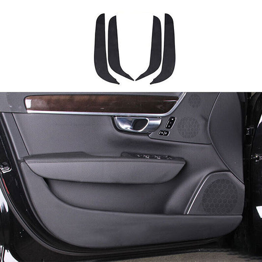 for Volvo S90 2017-2022 black Leather Car Door Anti-Kick Panel Guard cover trim