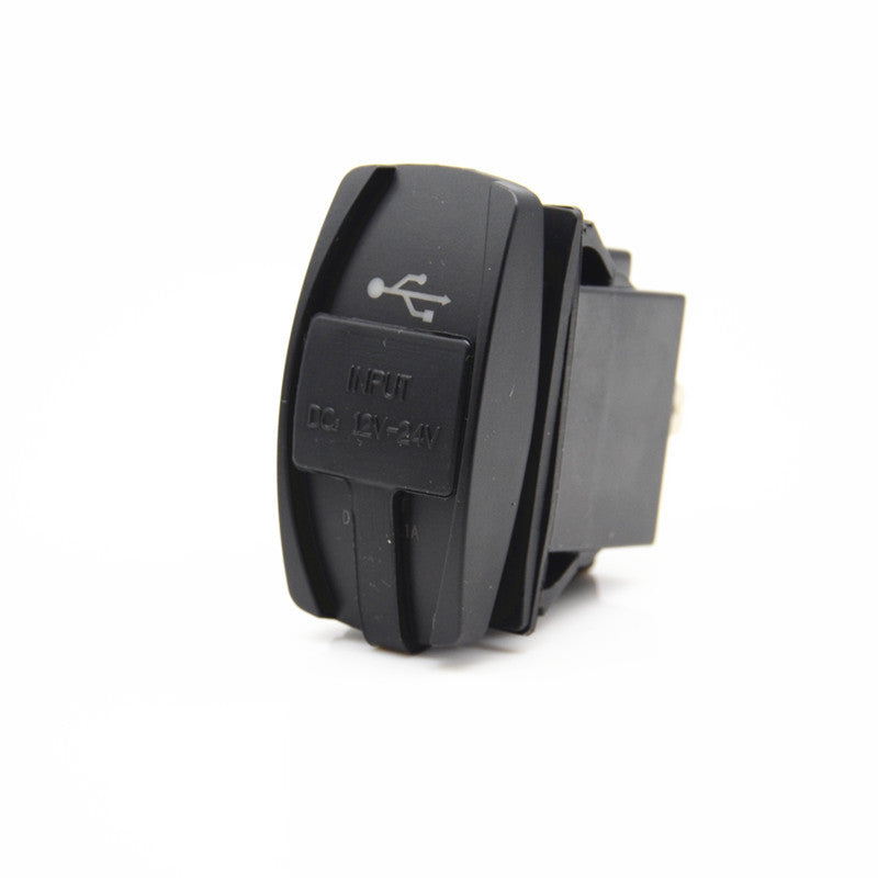 DC 12V-24V Dual BLUE LED USB Car Charger Socket ARB Carling Rocker Adapter 3.1A