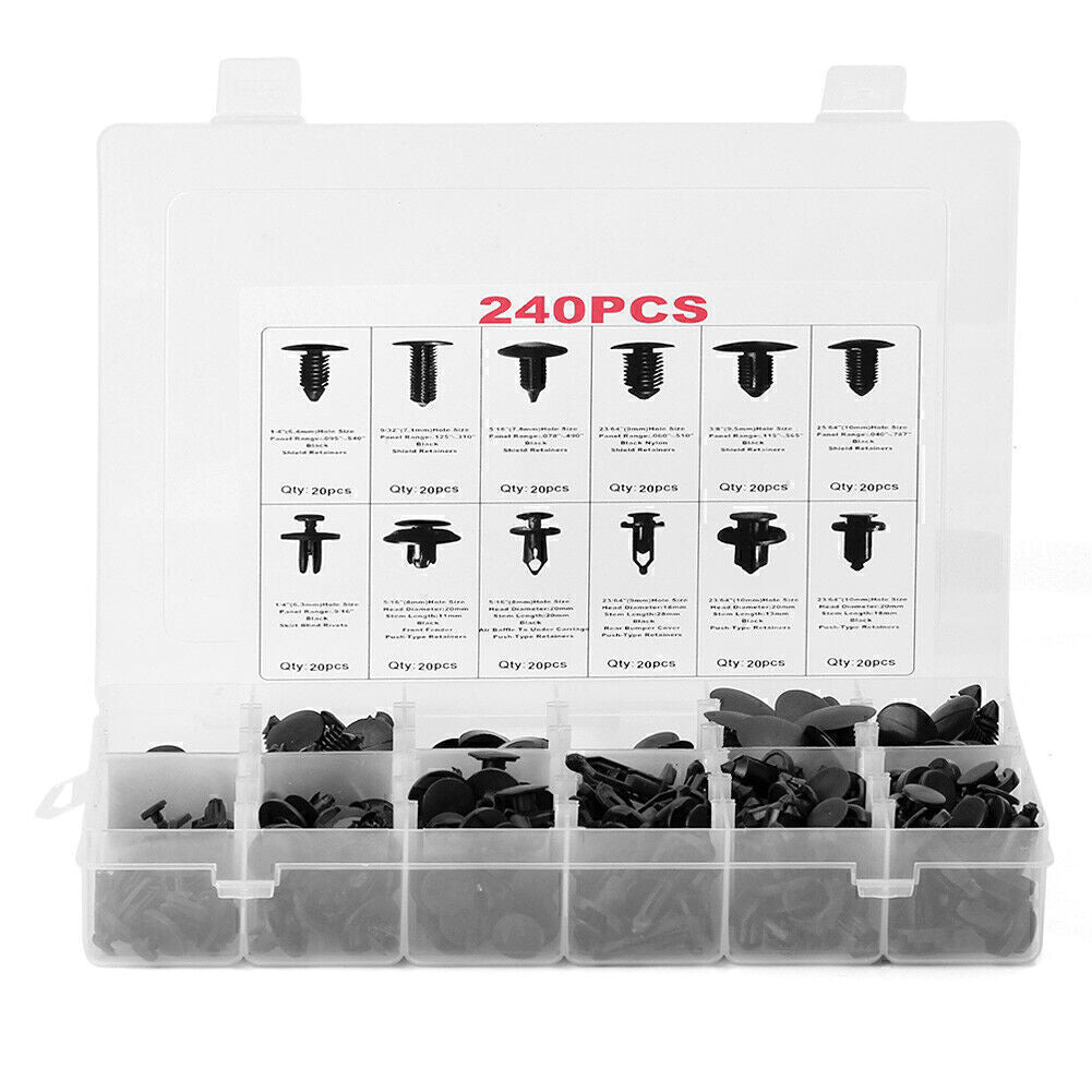 240x Car Body Retainer Push Type Pin Rivet Trim Clip Panel Moulding Kit Q