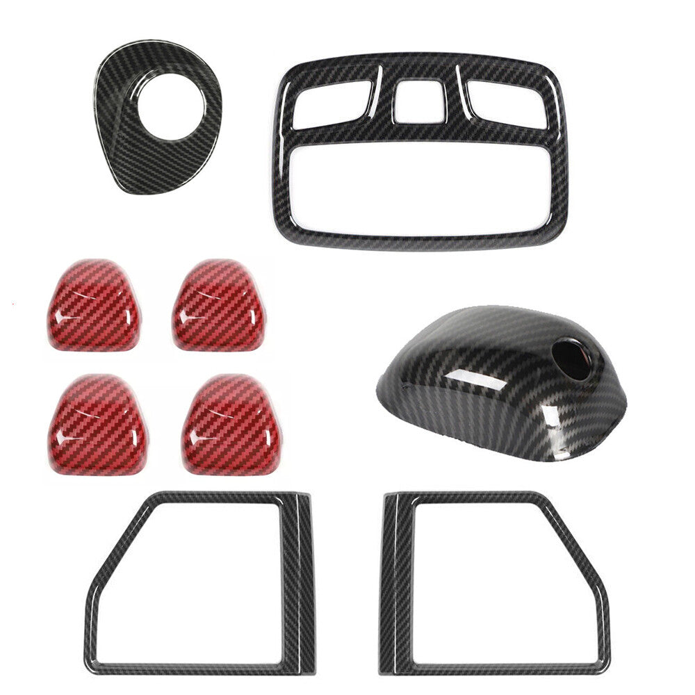 9Pcs Carbon Fiber ABS Car Decorative Trim for Suzuki for Jimny 2019-2025 Accessories