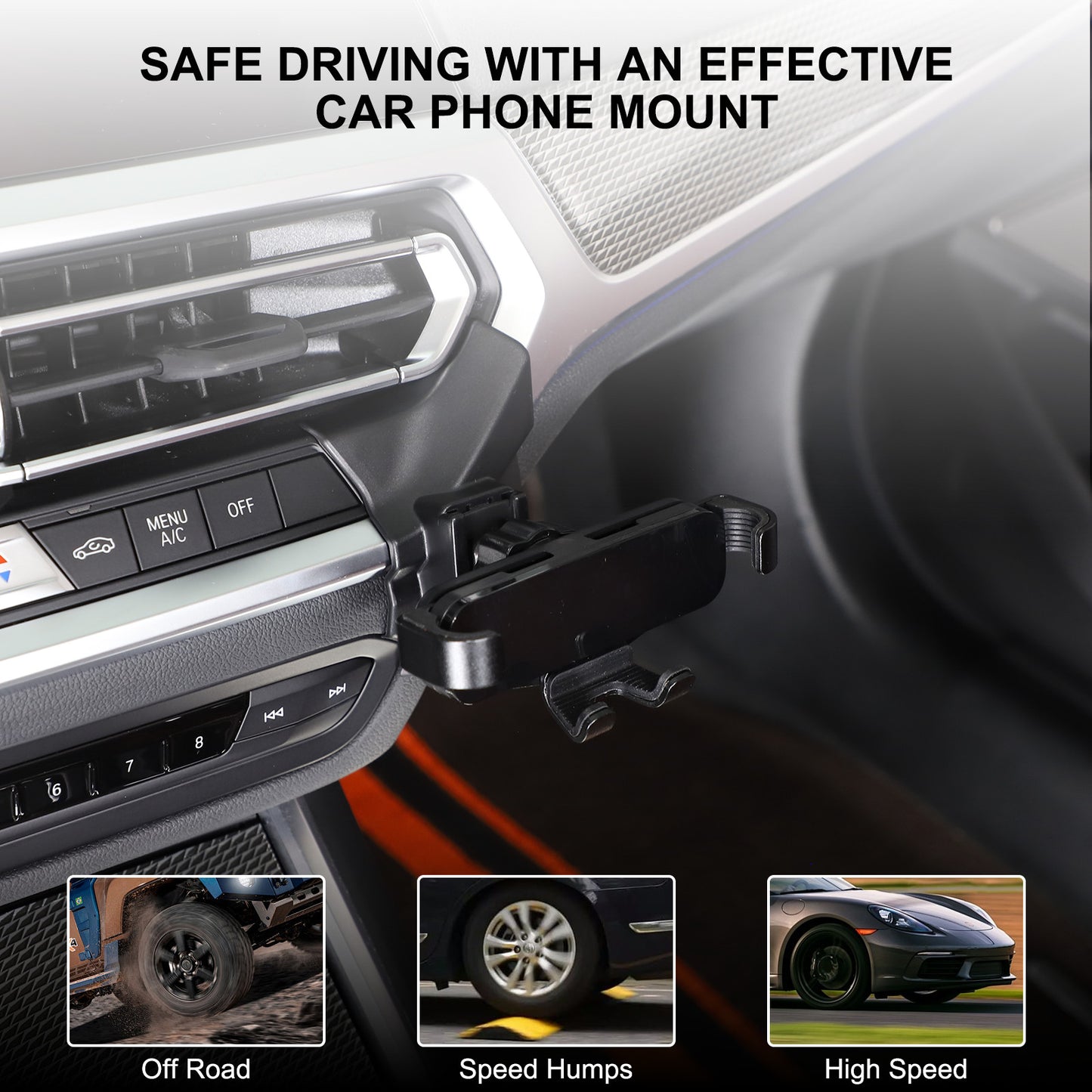 ABS Black Console Air Socket Right Side Phone Holder for 3 - n