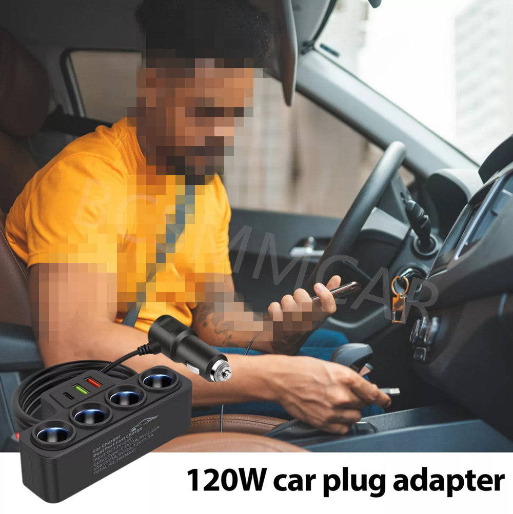 Car Cigarette Lighter Socket Fast for Charger Adapter USB PD Port For Phone Navi 12V