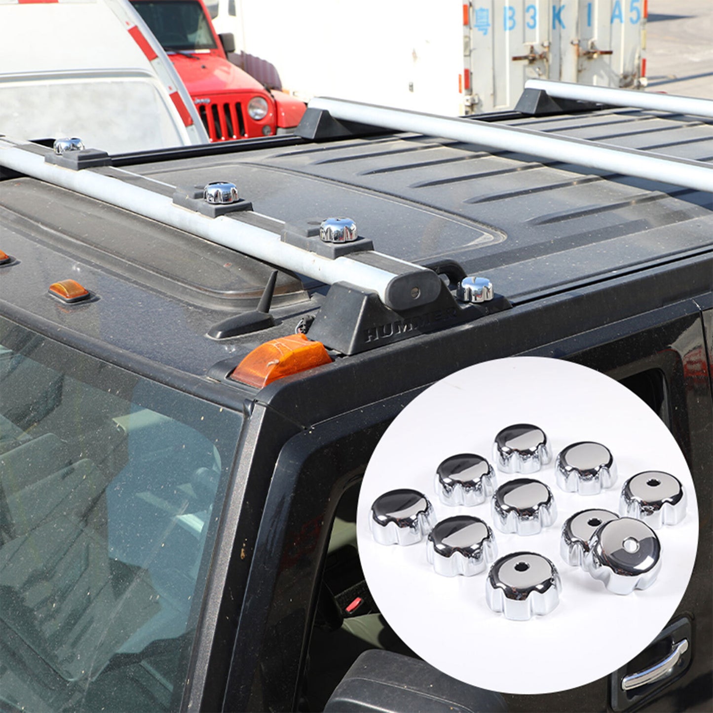 2-Pack Black Rear Tail Light Air Socket Cover Fender Trim for Hummer H2 2003-2009- v