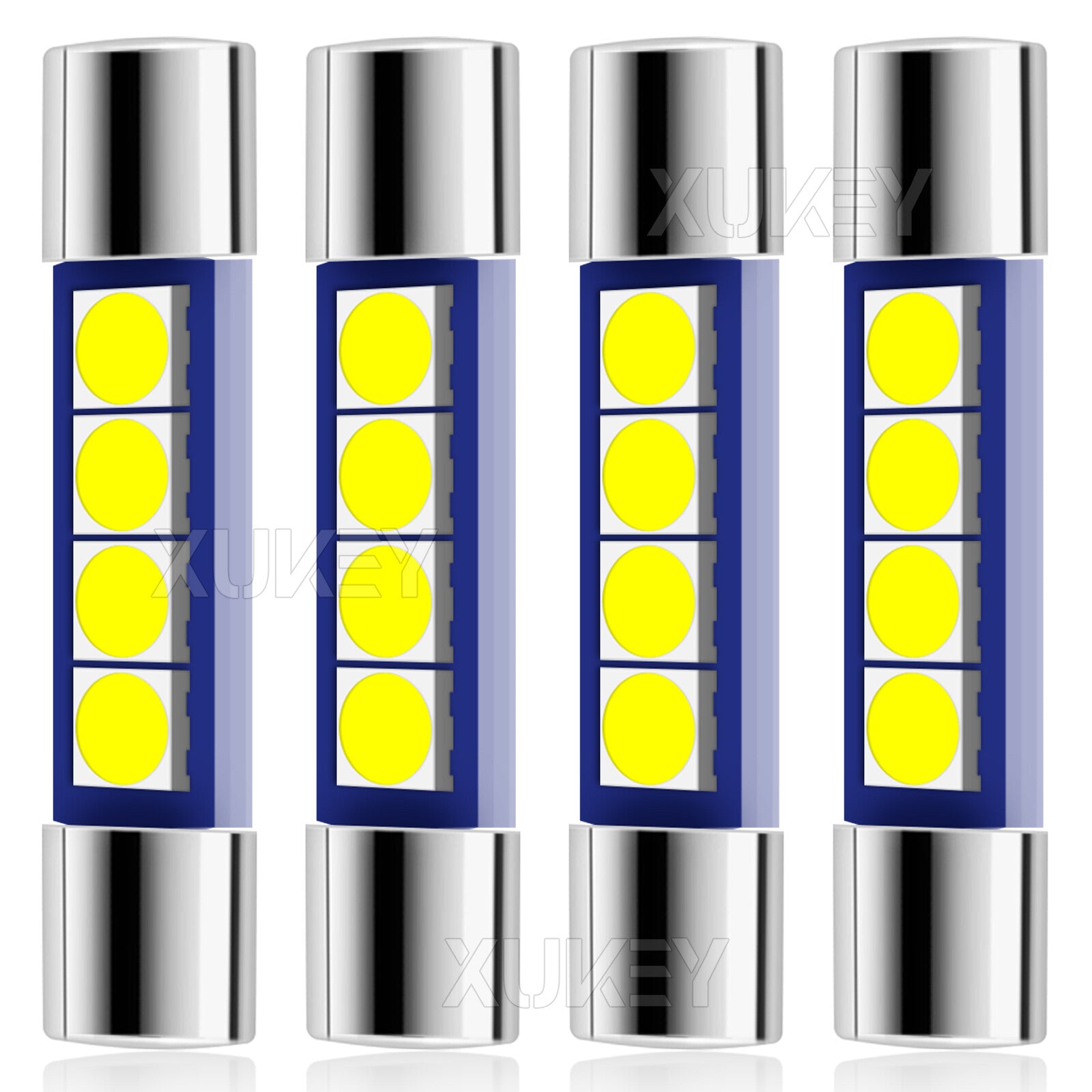 4x White 28mm 29 4 -SMD T6 6641F LED Bulbs Sun Visor Vanity Mirror Fuse Lights