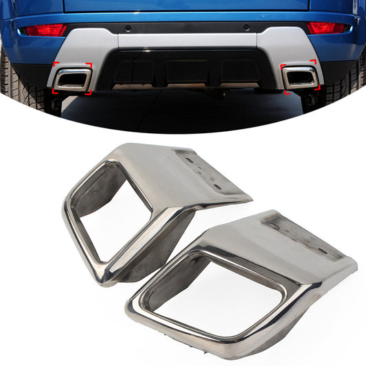 Silver Rear Bumper Exhaust Tube Trim for Land Rover for Range Rover Evoque 2010-18 Q
