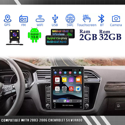 Apple Carplay Car Radio Stereo Android 13 GPS For 2003-2006 for Chevrolet Silverado