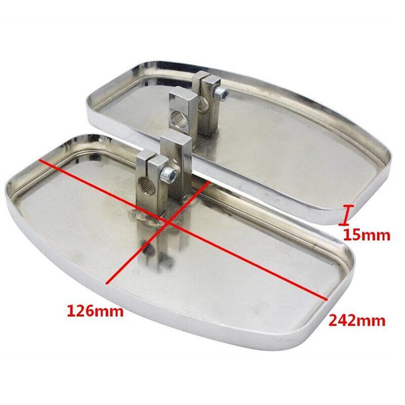 A pair of motorcycle ambidextrous floor foot pedals for relaxation. n