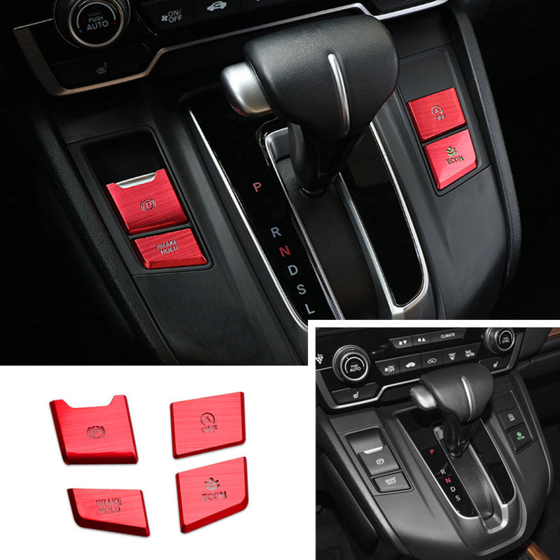 Red Interior Gear Shift Box Gears button Trim 4pcs for Honda CR-V CRV 2017-2021 v