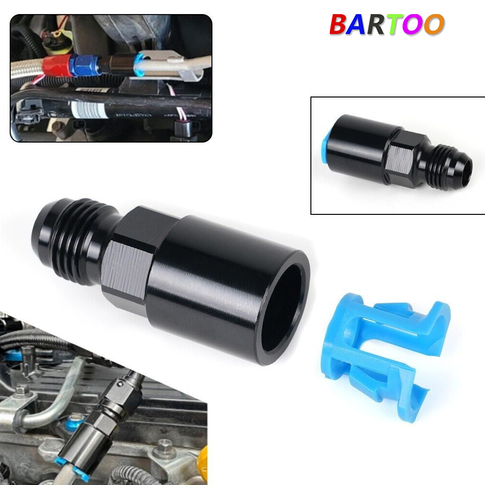 -6AN AN6 Fuel Adapter Fitting to 5/16Quick Connect LS W/ Clip Female Black Q