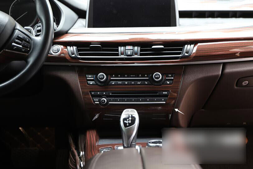 for BMW X5 F15 2014-2018 Red Wood Grain Console CD Button Control Frame Trim 1P