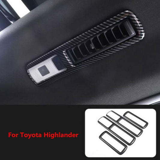 Carbon Fiber Rear Upper Air Outlet Vent Cover Trim for Toyota Highlander 20-2024