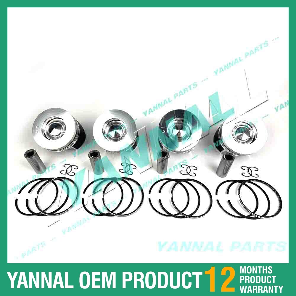 4-piece piston with piston rings + 0.5 mm for Kubota V3800-CR engine (oversized)