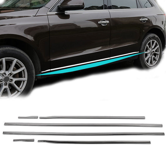 for Audi Q5 2009-17 Silver Look Steel Side Door Body Guard Molding Cover Trim 6X