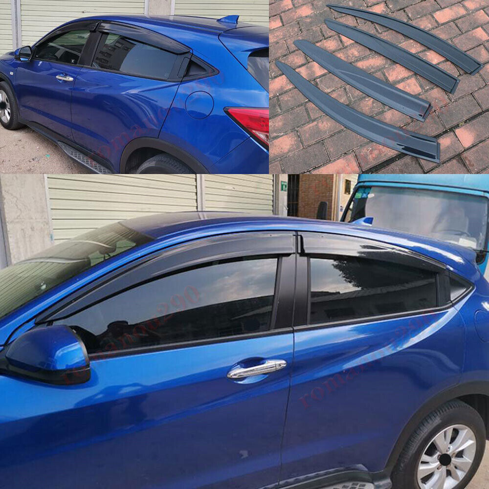 for Honda HR-V 2016-2022 Black Window Wind Visors Sun Rain Guard Vent Deflectors